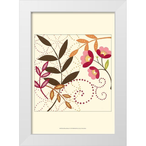 Small Berry Blossom I White Modern Wood Framed Art Print by Vision Studio