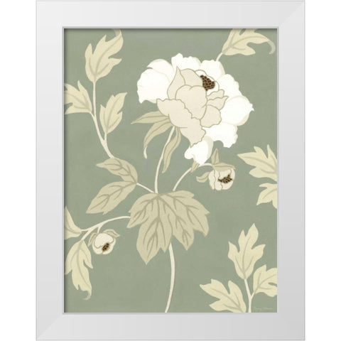 Small Peony Elegance II White Modern Wood Framed Art Print by Slocum, Nancy