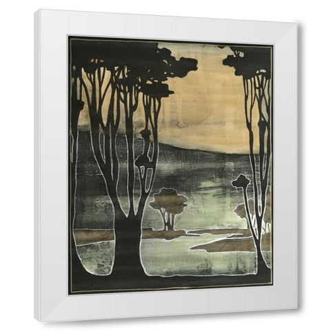 Small Nouveau Trees II White Modern Wood Framed Art Print by Goldberger, Jennifer