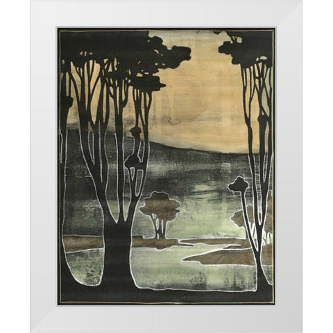 Small Nouveau Trees II White Modern Wood Framed Art Print by Goldberger, Jennifer