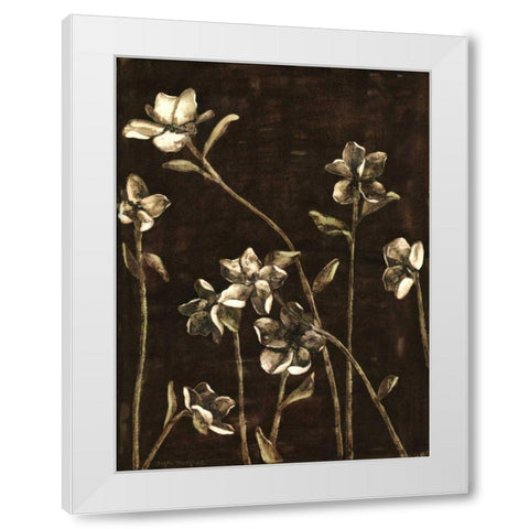 Medium Blossom Nocturne I  White Modern Wood Framed Art Print by Meagher, Megan