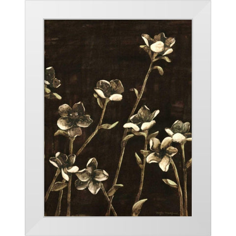 Medium Blossom Nocturne II White Modern Wood Framed Art Print by Meagher, Megan