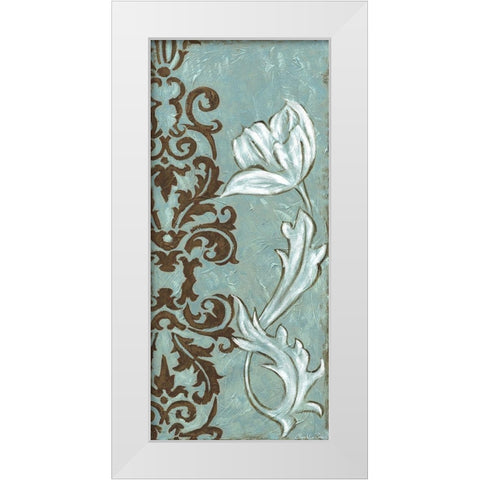 Floral and Damask II White Modern Wood Framed Art Print by Zarris, Chariklia