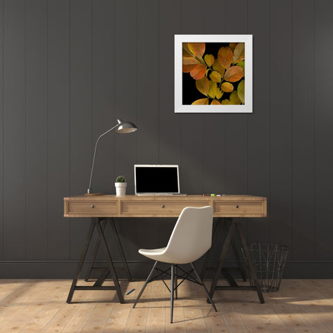 Small Vivid Leaves I White Modern Wood Framed Art Print by Vision Studio