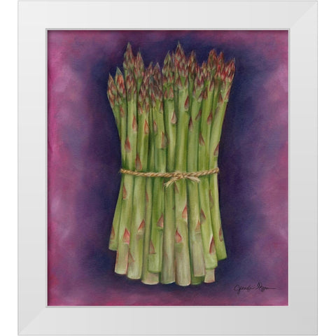 Asparagus White Modern Wood Framed Art Print by Goldberger, Jennifer