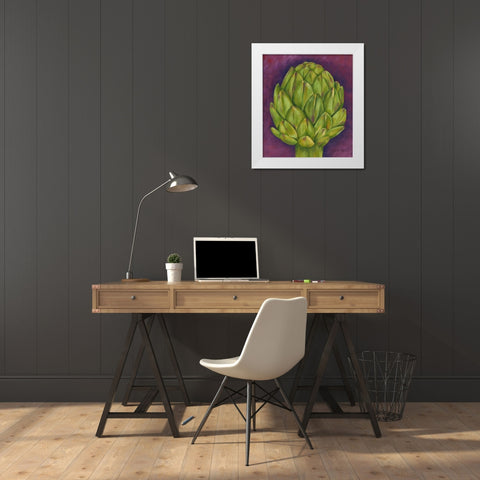 Artichoke White Modern Wood Framed Art Print by Goldberger, Jennifer