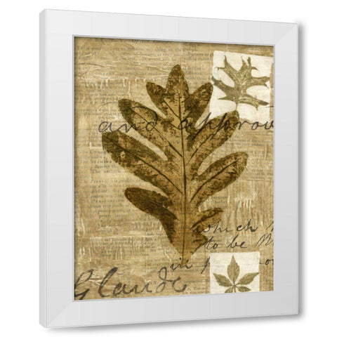 Leaf Collage I White Modern Wood Framed Art Print by Archie, K.