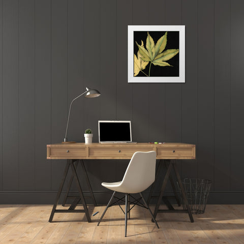 Small Tandem Leaves I White Modern Wood Framed Art Print by Goldberger, Jennifer