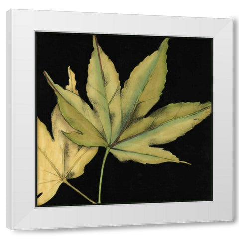 Small Tandem Leaves I White Modern Wood Framed Art Print by Goldberger, Jennifer