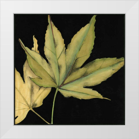 Small Tandem Leaves I White Modern Wood Framed Art Print by Goldberger, Jennifer