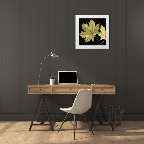 Small Tandem Leaves II White Modern Wood Framed Art Print by Goldberger, Jennifer