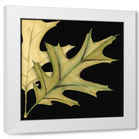 Small Tandem Leaves III White Modern Wood Framed Art Print by Goldberger, Jennifer