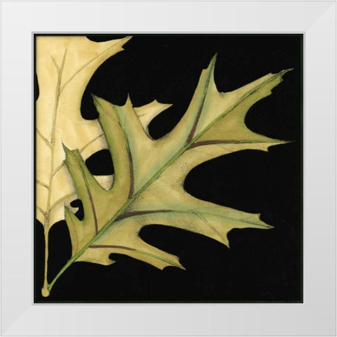 Small Tandem Leaves III White Modern Wood Framed Art Print by Goldberger, Jennifer