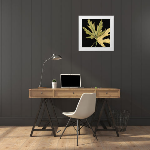 Small Tandem Leaves IV White Modern Wood Framed Art Print by Goldberger, Jennifer