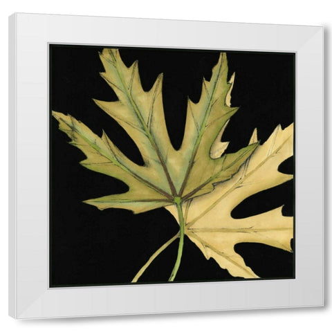 Small Tandem Leaves IV White Modern Wood Framed Art Print by Goldberger, Jennifer