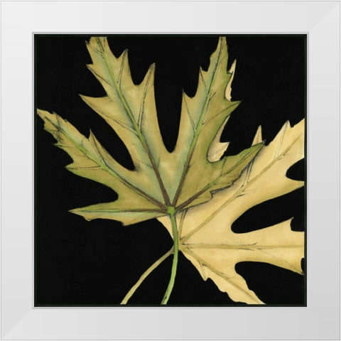 Small Tandem Leaves IV White Modern Wood Framed Art Print by Goldberger, Jennifer