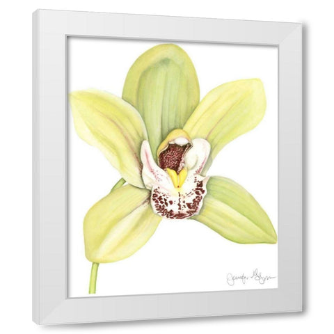 Small Orchid Beauty II White Modern Wood Framed Art Print by Goldberger, Jennifer