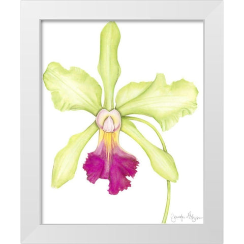 Small Orchid Beauty III White Modern Wood Framed Art Print by Goldberger, Jennifer