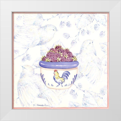 Toile and Berries II White Modern Wood Framed Art Print by Pallan, Nancy S.