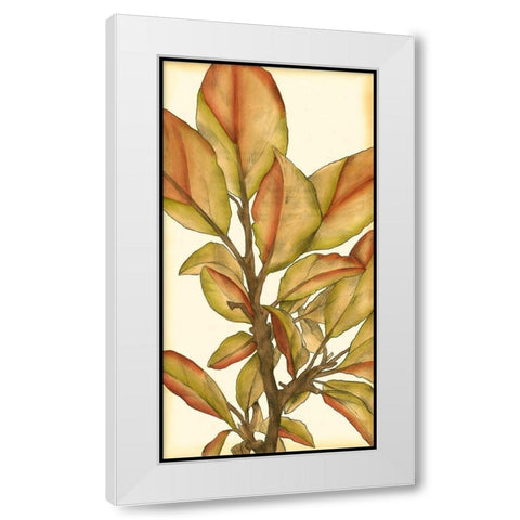 Small Gilded Leaves I White Modern Wood Framed Art Print by Goldberger, Jennifer