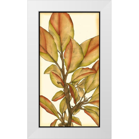 Small Gilded Leaves I White Modern Wood Framed Art Print by Goldberger, Jennifer