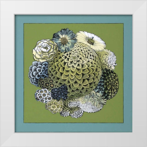 Small Celadon Bouquet III White Modern Wood Framed Art Print by Zarris, Chariklia