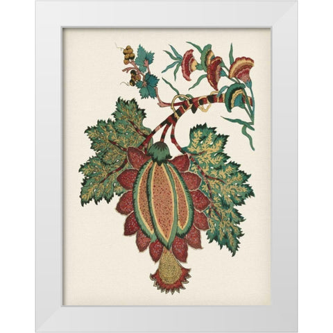 Small Jacobean Floral II White Modern Wood Framed Art Print by Vision Studio