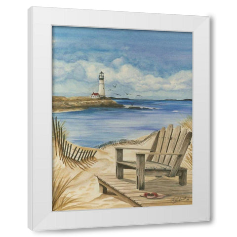 Lighthouse View I White Modern Wood Framed Art Print by Throckmorton, Jay