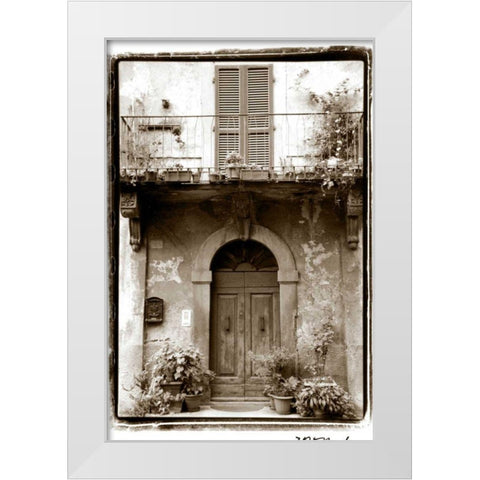 Graceful Welcome White Modern Wood Framed Art Print by DeNardo, Laura