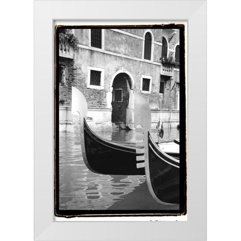 Resting Gondolas White Modern Wood Framed Art Print by DeNardo, Laura
