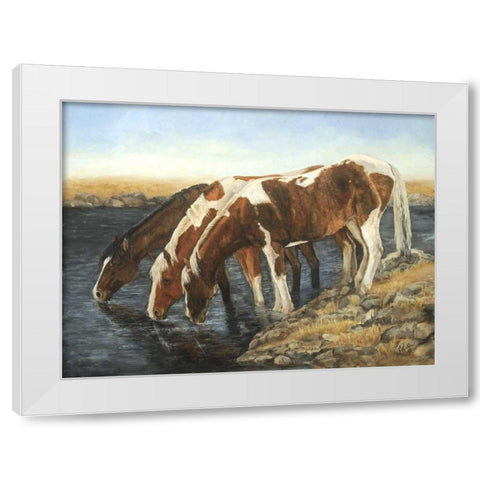 Tres Caballos White Modern Wood Framed Art Print by Winkler, Kathy