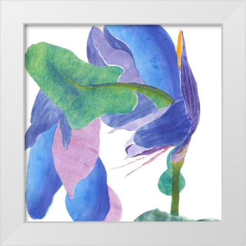 Surprise Indigo II White Modern Wood Framed Art Print by Roth, Carolyn