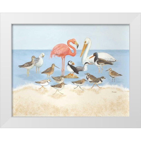Seabird Summit White Modern Wood Framed Art Print by Russell, Wendy