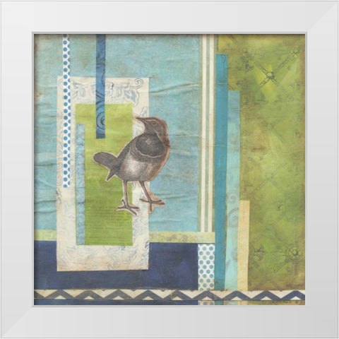 Avian Scrapbook I White Modern Wood Framed Art Print by Vess, June Erica