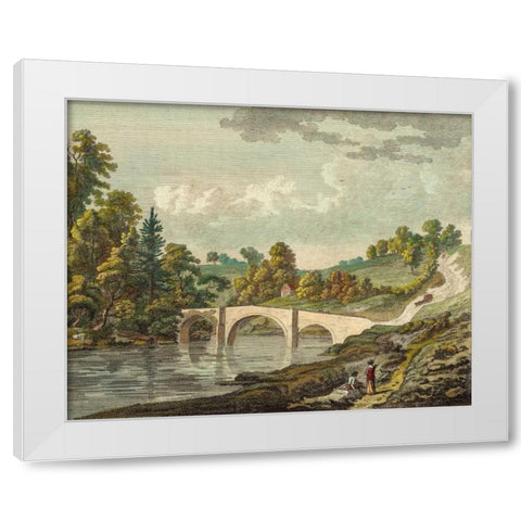 Bridge near Clerk Castle White Modern Wood Framed Art Print by Sandby, P.
