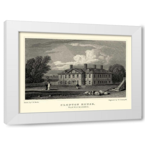 Clopton Hall White Modern Wood Framed Art Print by Neale, J.P.