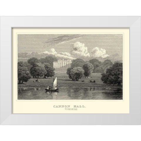 Cannon Hall White Modern Wood Framed Art Print by Neale, J.P.