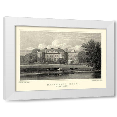 Markeaton Hall White Modern Wood Framed Art Print by Neale, J.P.