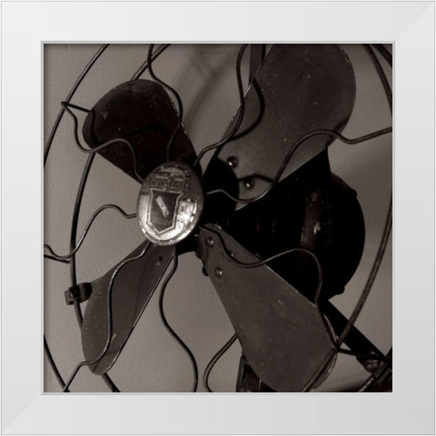 Vintage Fan Study V White Modern Wood Framed Art Print by Stramel, Renee W.