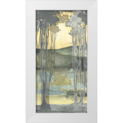 Small Nouveau Landscape I White Modern Wood Framed Art Print by Goldberger, Jennifer