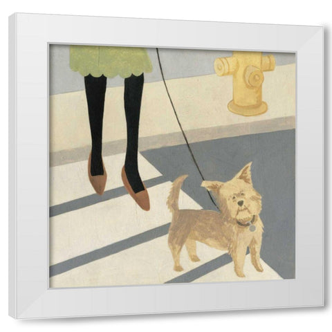 City Dogs I White Modern Wood Framed Art Print by Meagher, Megan