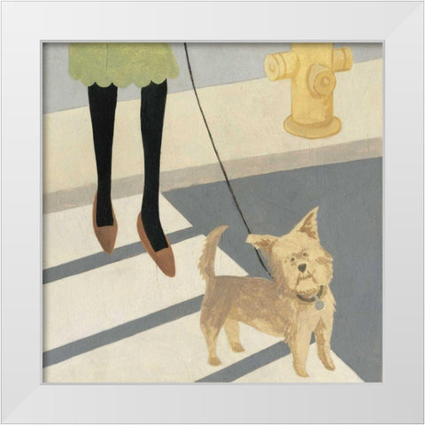 City Dogs I White Modern Wood Framed Art Print by Meagher, Megan