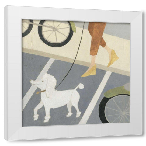 City Dogs II White Modern Wood Framed Art Print by Meagher, Megan