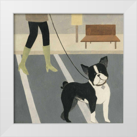 City Dogs III White Modern Wood Framed Art Print by Meagher, Megan