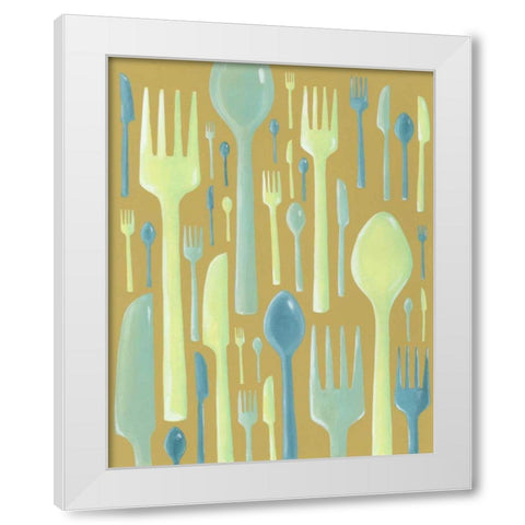 Spring Cutlery II White Modern Wood Framed Art Print by Lam, Vanna