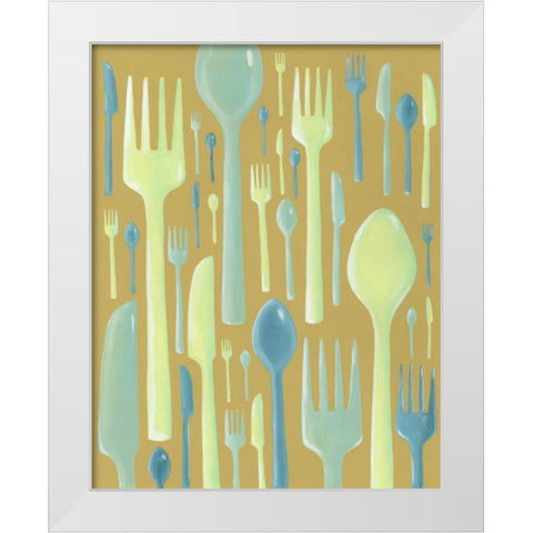 Spring Cutlery II White Modern Wood Framed Art Print by Lam, Vanna