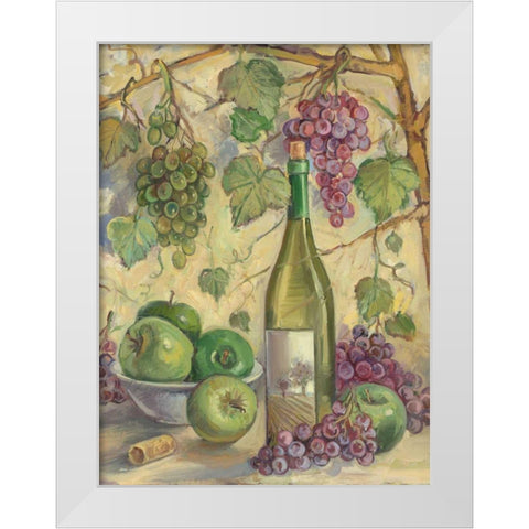 Wine with Apples White Modern Wood Framed Art Print by Kasun, Theresa