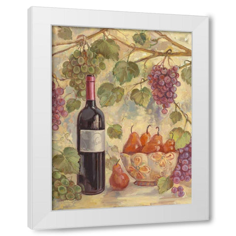 Wine with Pears White Modern Wood Framed Art Print by Kasun, Theresa