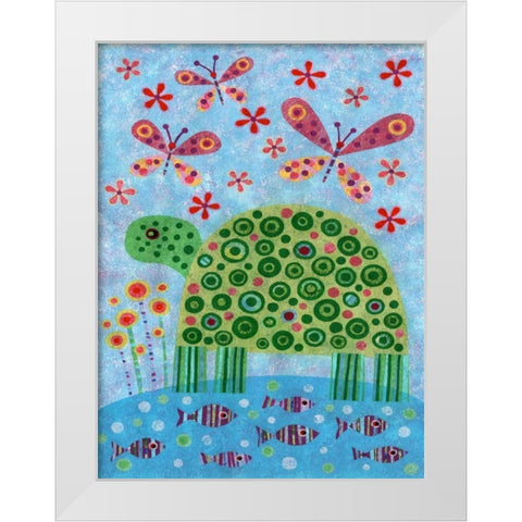 Turtle Pond White Modern Wood Framed Art Print by Conway, Kim
