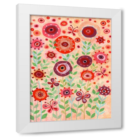 Flower Flight White Modern Wood Framed Art Print by Conway, Kim